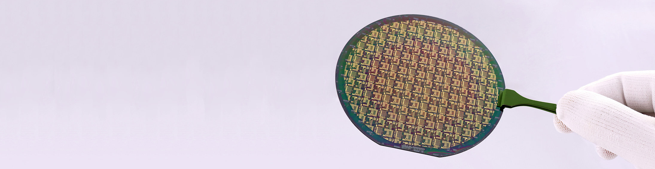 Photo of an InP-MMIC-Wafer